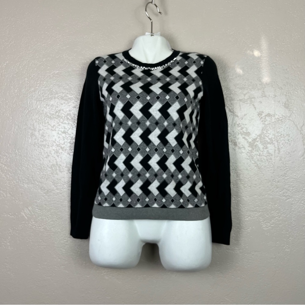 5 for $30 Preston &‎ York long sleeve black white sweater size small - Picture 3 of 16